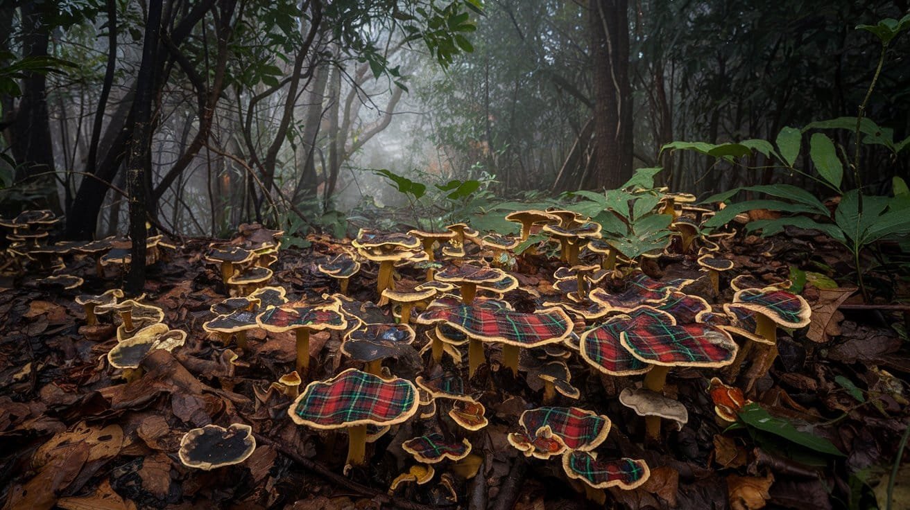 Scottish Tartan mushrooms . what wild haggis eat