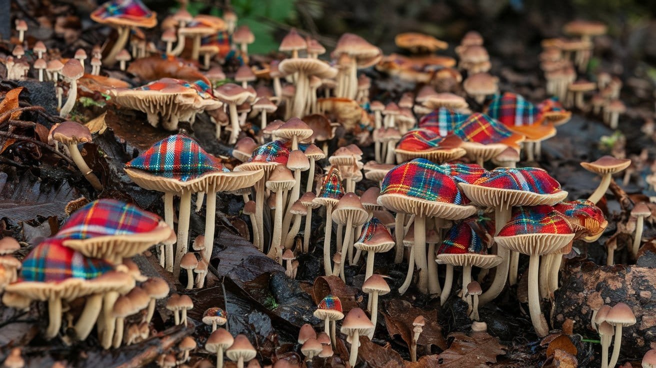 Wild Scottish Tartan mushrooms