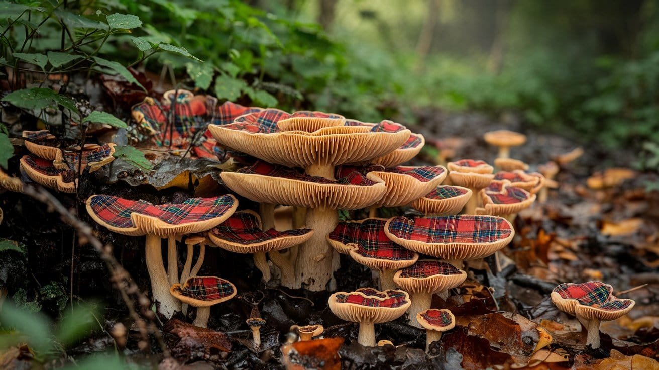 Wild Scottish Tartan mushrooms wild haggis